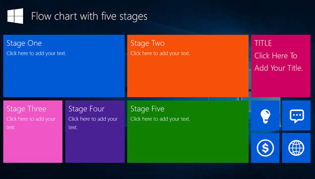 最新Windows 10风格活力瓷片简约精美PPT模板